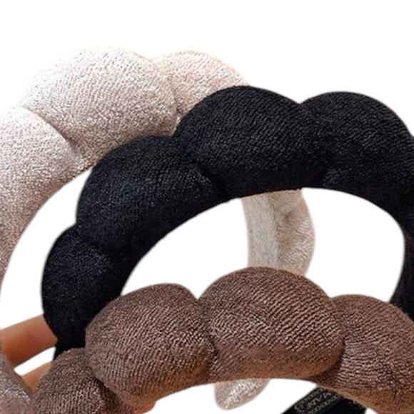 3pcs Women's Thick Fuzzy headbands light blue/ brown combo 3 pack NTW - Picture 14 of 16